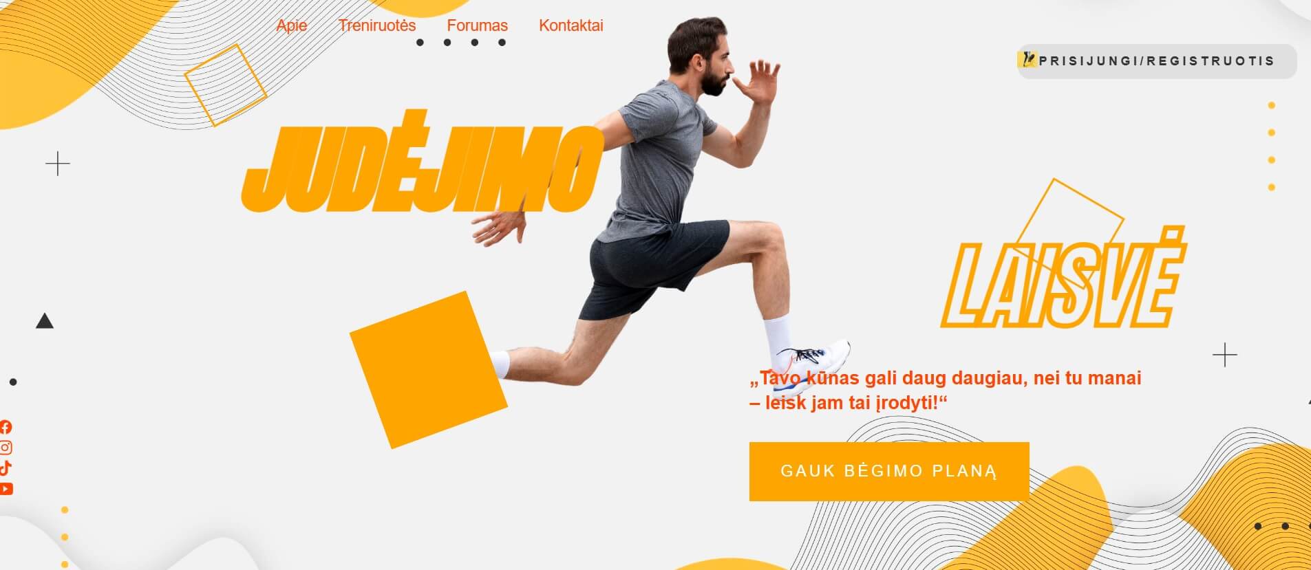 Bėgimo Plano Svetainė - Projektas